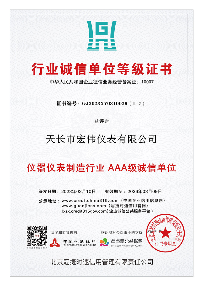 行业诚信单位等级